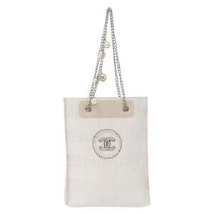 Chanel Nylon Chain Shoulder Bag White